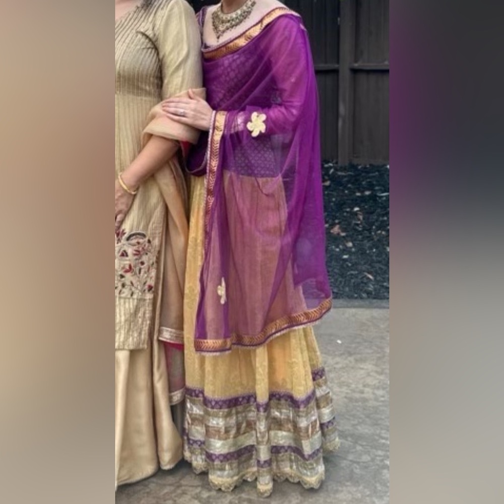 CUSTOM INDIAN PURPLE AND MUSTARD LEHENGA